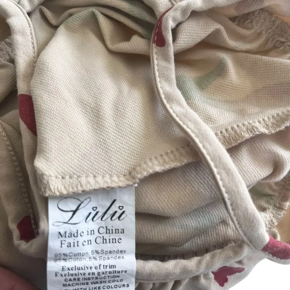 Lulus girls tan tulip print summer bubble romper size 24 months